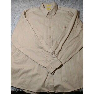 Duck Head Men's XXL Tan Button Down Long Sleeve Dress Shirt Wrinkle Resistant